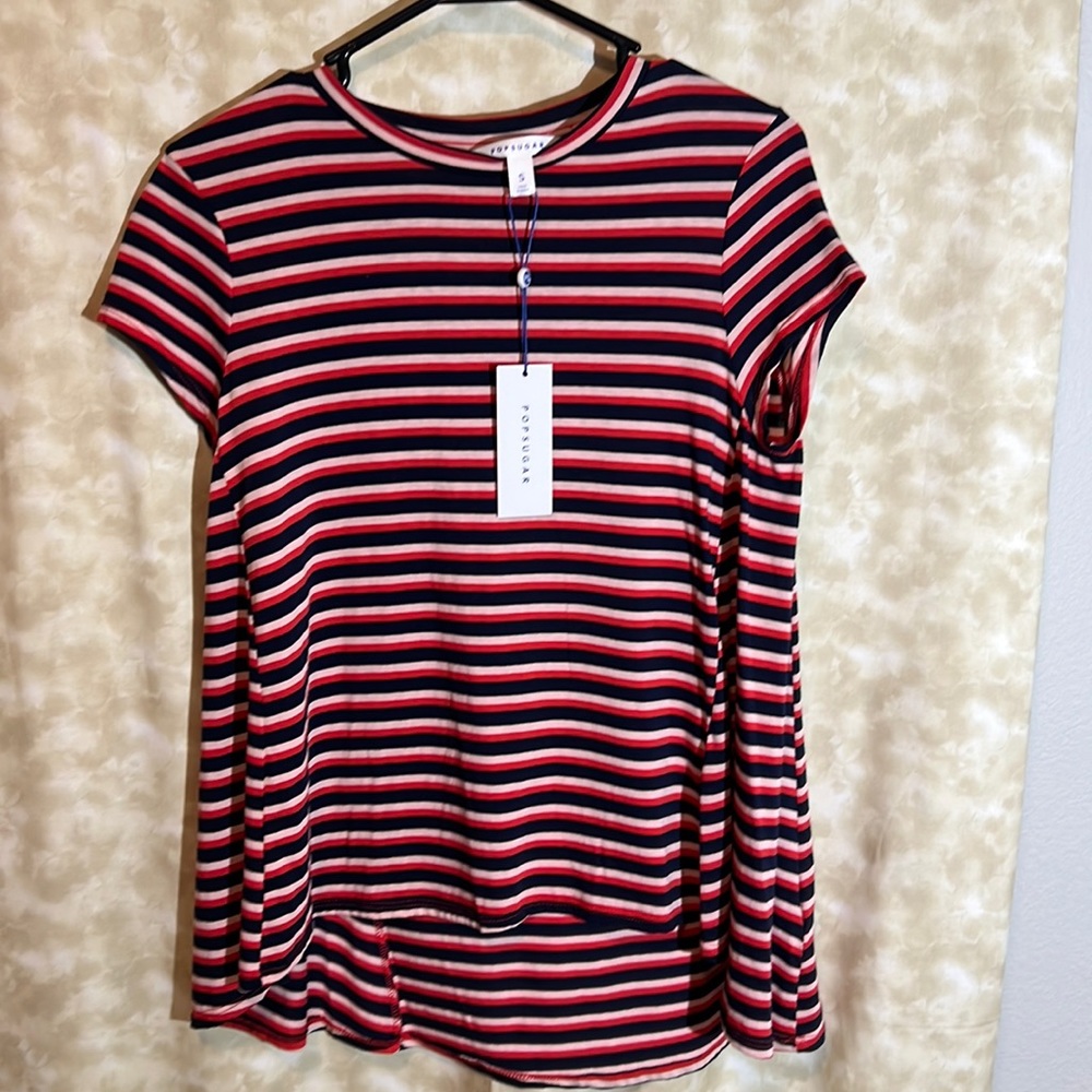 Candy stripe baby doll tee.